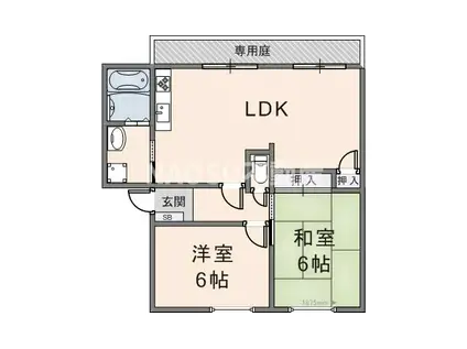 メゾンウィステB棟(2LDK/2階)の間取り写真