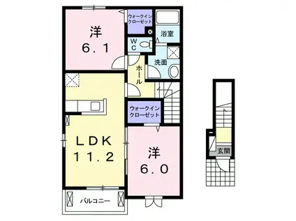 メゾン・ナンジョー(2LDK/2階)の間取り写真