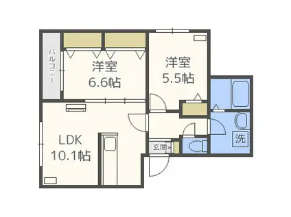 メニーズコート新道東(2LDK/1階)の間取り写真