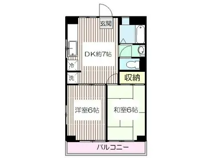木口マンション(2DK/3階)の間取り写真