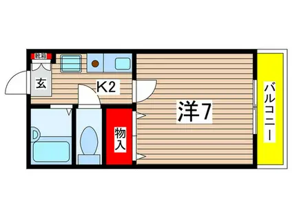 メゾンK(1K/2階)の間取り写真