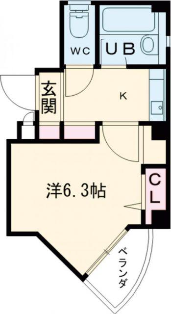 ヤングリーブス岡本(ワンルーム/1階)の間取り写真