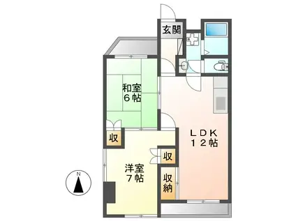 アーバンホームワン(2LDK/5階)の間取り写真