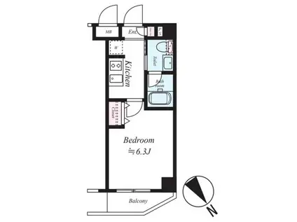 SINーCITY 町屋(1K/4階)の間取り写真