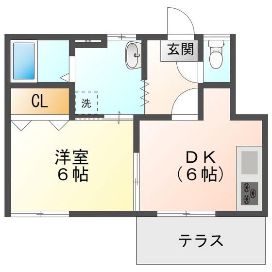 コーポ333(2K/2階)の間取り写真