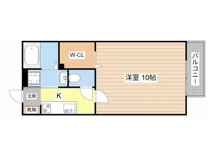 アーバンプロムナードII(1K/2階)の間取り写真