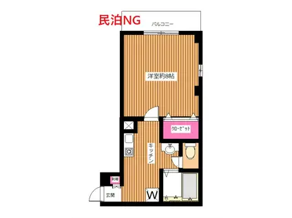 最上階2面採光角 リアライズ 独立 GZ(1K/3階)の間取り写真