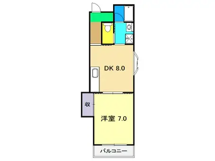 ルミネハイツ(1DK/4階)の間取り写真