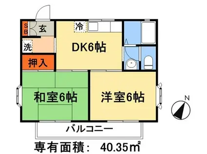 メゾン美里(2DK/1階)の間取り写真