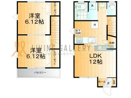 メゾンHANAE(2LDK/1階)の間取り写真