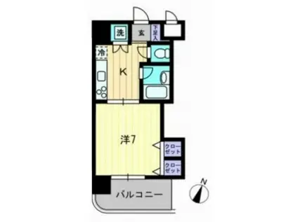 ベルレージュ二葉の里(1K/3階)の間取り写真