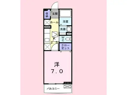 クレセント ルーン(1K/1階)の間取り写真