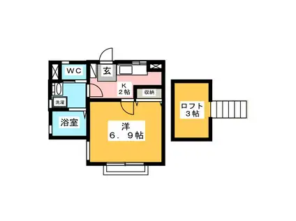 パルフラット(1K/2階)の間取り写真