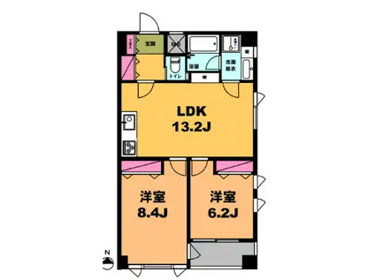 月村マンション30(2LDK/10階)の間取り写真