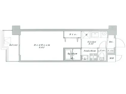 シエル中原CIEL NAKABARU(1K/2階)の間取り写真
