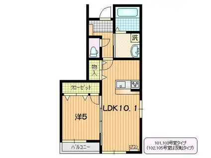 PLANT SQUARE C(1LDK/1階)の間取り写真