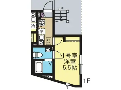 バルミジュール横浜三春台(1K/2階)の間取り写真