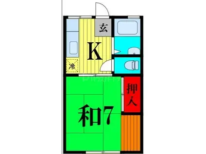 ハイツメイ(1K/1階)の間取り写真