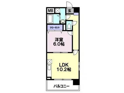 リヴ・フィールド・京美(1LDK/2階)の間取り写真