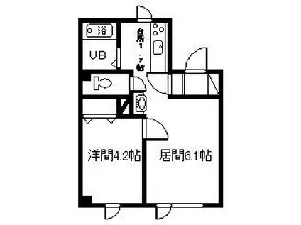 パークカトレア(1LDK/3階)の間取り写真