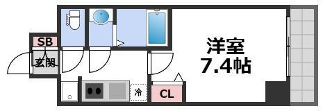 ソルテラスOSAKA MID イーストクレアスト(1K/7階)の間取り写真