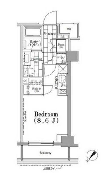 ONE ROOF FLAT TSUKISHIMA(ワンルーム/7階)の間取り写真