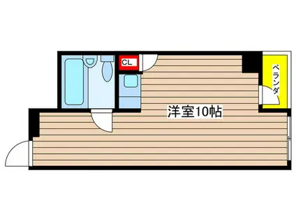 チサンマンション白川公園(ワンルーム/2階)の間取り写真