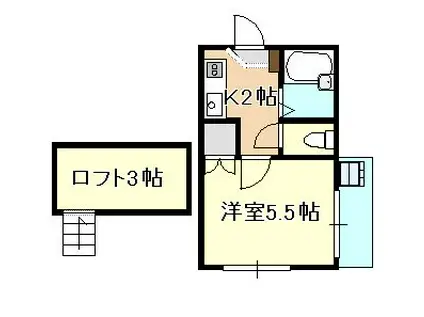 ビエラ庭瀬(1K/1階)の間取り写真