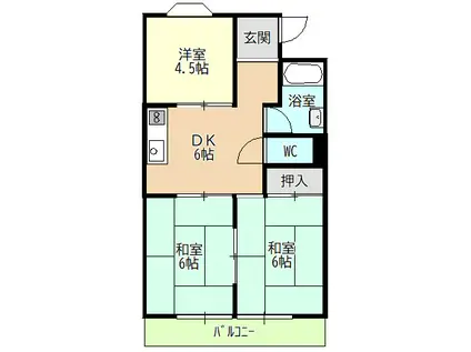 住吉マンション(3DK/2階)の間取り写真