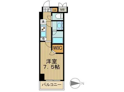 レジディア亀戸-(1K/13階)の間取り写真