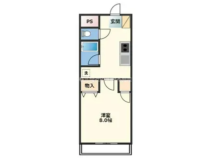 メゾンパークイン(1K/1階)の間取り写真