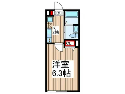 FILLE FLATS SHINSAYAMA FER(1K/4階)の間取り写真