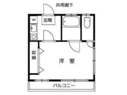 KHマンション(1K/3階)の間取り写真