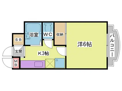 ウィンダム妙法寺壱番館(1K/2階)の間取り写真