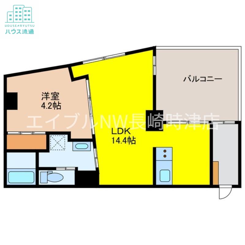 RE BIRTH道の尾(1LDK/2階)の間取り写真