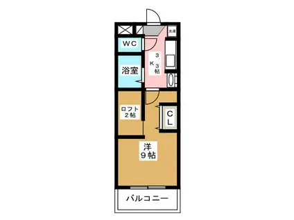 コニファーマンション寿(1K/1階)の間取り写真