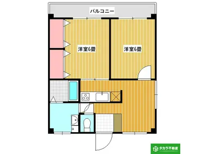 エポックウエストBAY(1LDK/3階)の間取り写真