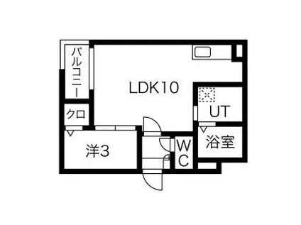 JACK KASADERAI(1LDK/3階)の間取り写真