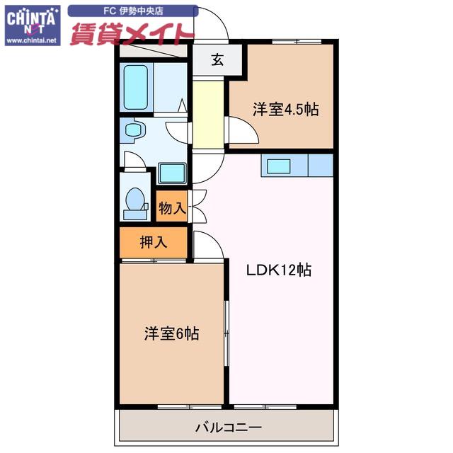 クォリティメゾンB(2LDK/1階)の間取り写真