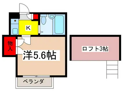 ハイツひらまつ十条(1K/1階)の間取り写真
