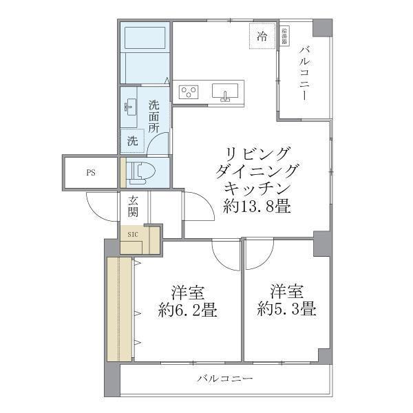 ISM常盤(2LDK/3階)の間取り写真