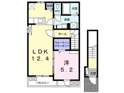 シンフォニー II(1LDK/2階)の間取り写真