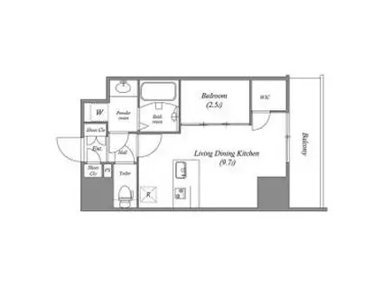 AFFLUENCE難波イースト(1LDK/5階)の間取り写真