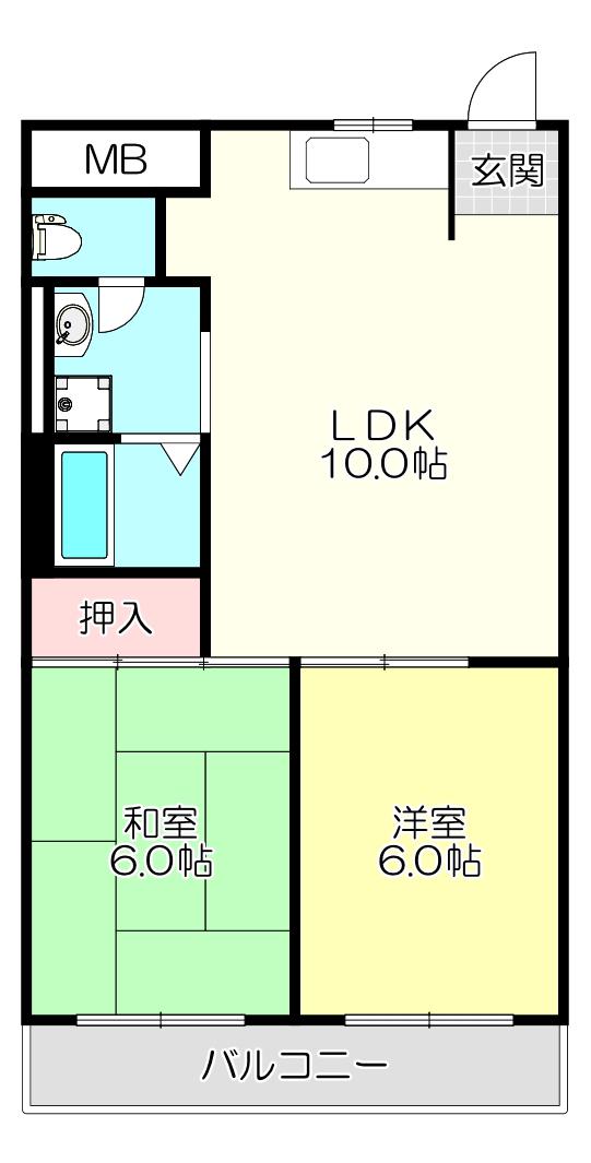 MPLAZA 菱江(2LDK/3階)の間取り写真