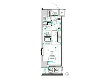 アルテシモ レフィナ(1K/9階)の間取り写真