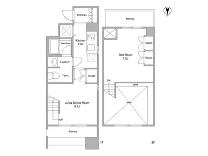 BPRレジデンス久屋大通公園(1LDK/13階)の間取り写真