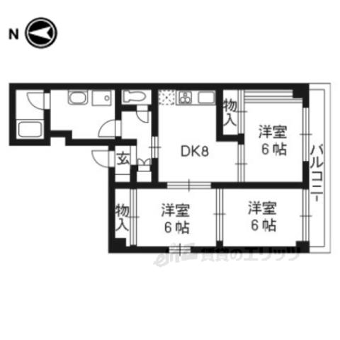ファーストコート御所西(3LDK/2階)の間取り写真