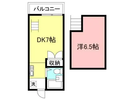 ヒルズアゼリアイースト(1DK/2階)の間取り写真