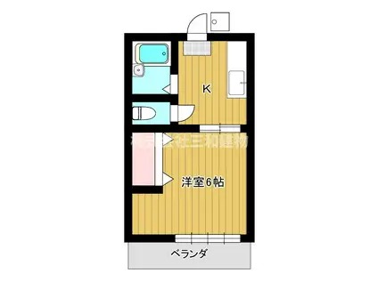 城山ハイム(1K/1階)の間取り写真