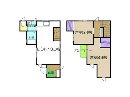 エルヴェルデ A棟(2LDK/1階)の間取り写真